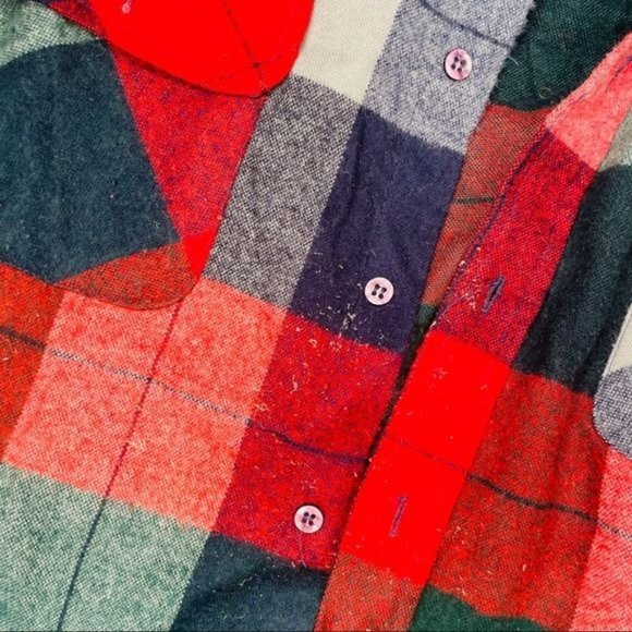 Backpacker oversized flannel button up long sleeve shirt size large - Picture 3 of 5